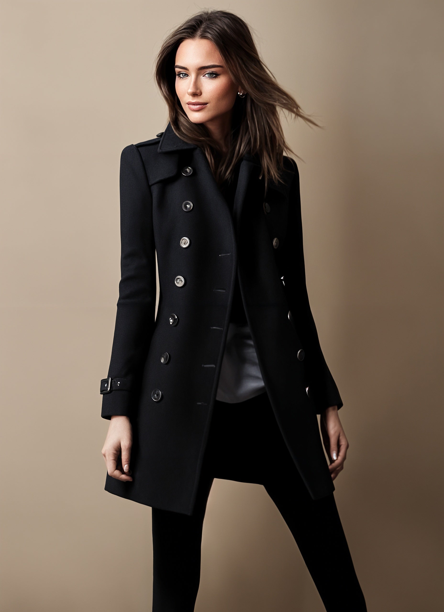 Amber | Elegant Coat Black / S