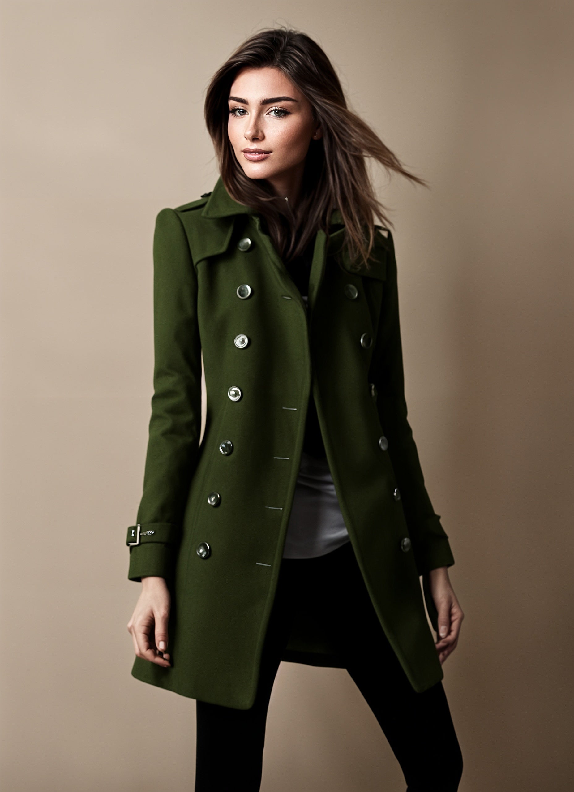 Amber | Elegant Coat Green / S