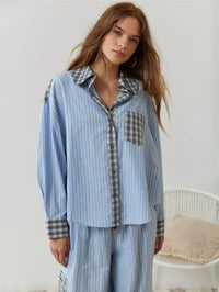 Rosie | Relaxed Plaid Pajama Set Blue / S