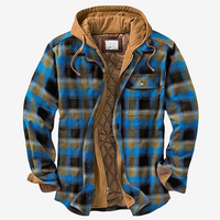 James - Flannel Jacket Blue / Brown S Jacka