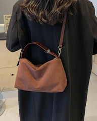 Ella | Chic Pu Shoulder Bags Brown Pu-Schoudertassen Met Hoge Capaciteit In Effen Kleur - €28.76