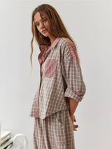 Rosie | Relaxed Plaid Pajama Set Brown / S