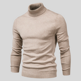 James | Stylish Turtleneck Jumper Beige / S Sweaters