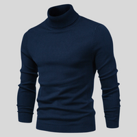 James | Stylish Turtleneck Jumper Navy Blue / S Sweaters