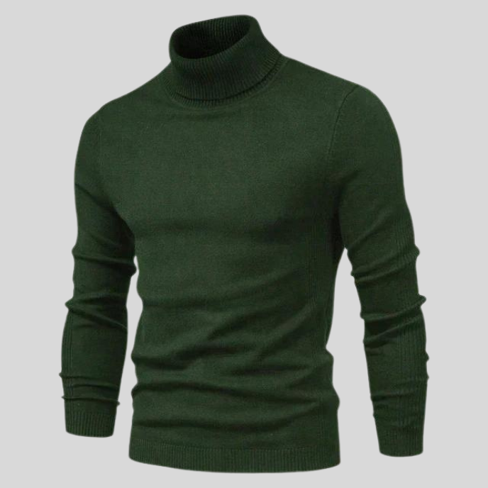 James | Stylish Turtleneck Jumper Army Green / S Sweaters