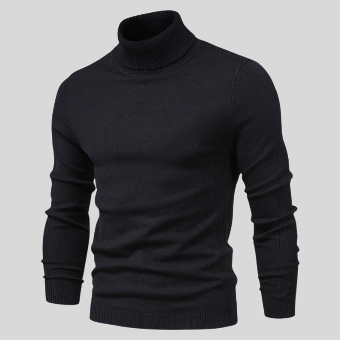 James | Stylish Turtleneck Jumper Black / S Sweaters