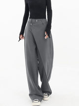 Isabella | Chic Asymmetrical Trousers Grey / S