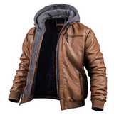 Alistair™ | Premium Leather Winter Jacket For Men Brown / S Hoodie