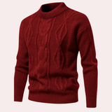 Thomas™ | Warm Knitted Men’s Jumper Burgundy / M Sweaters