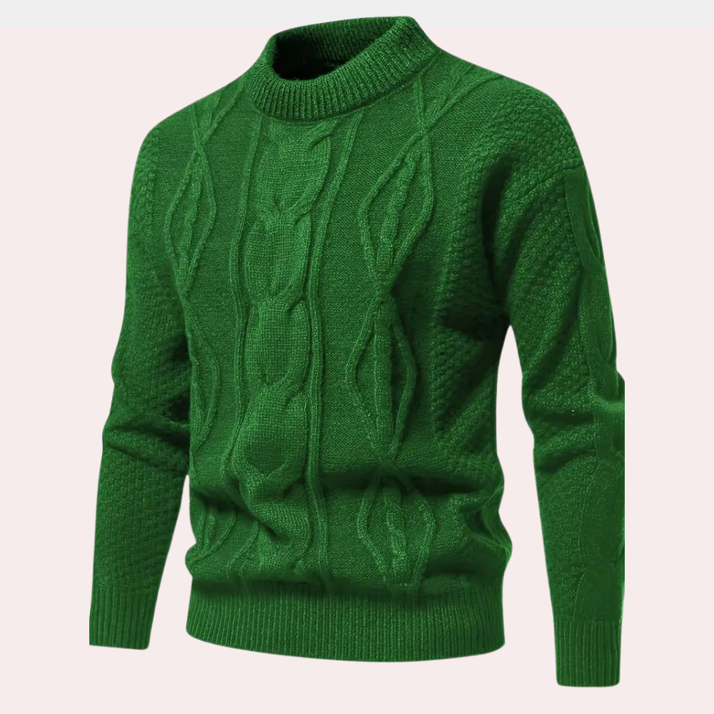 Thomas™ | Warm Knitted Men’s Jumper Green / M Sweaters