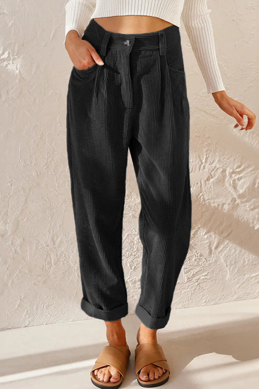 Lisette | Casual Ribbed Trousers