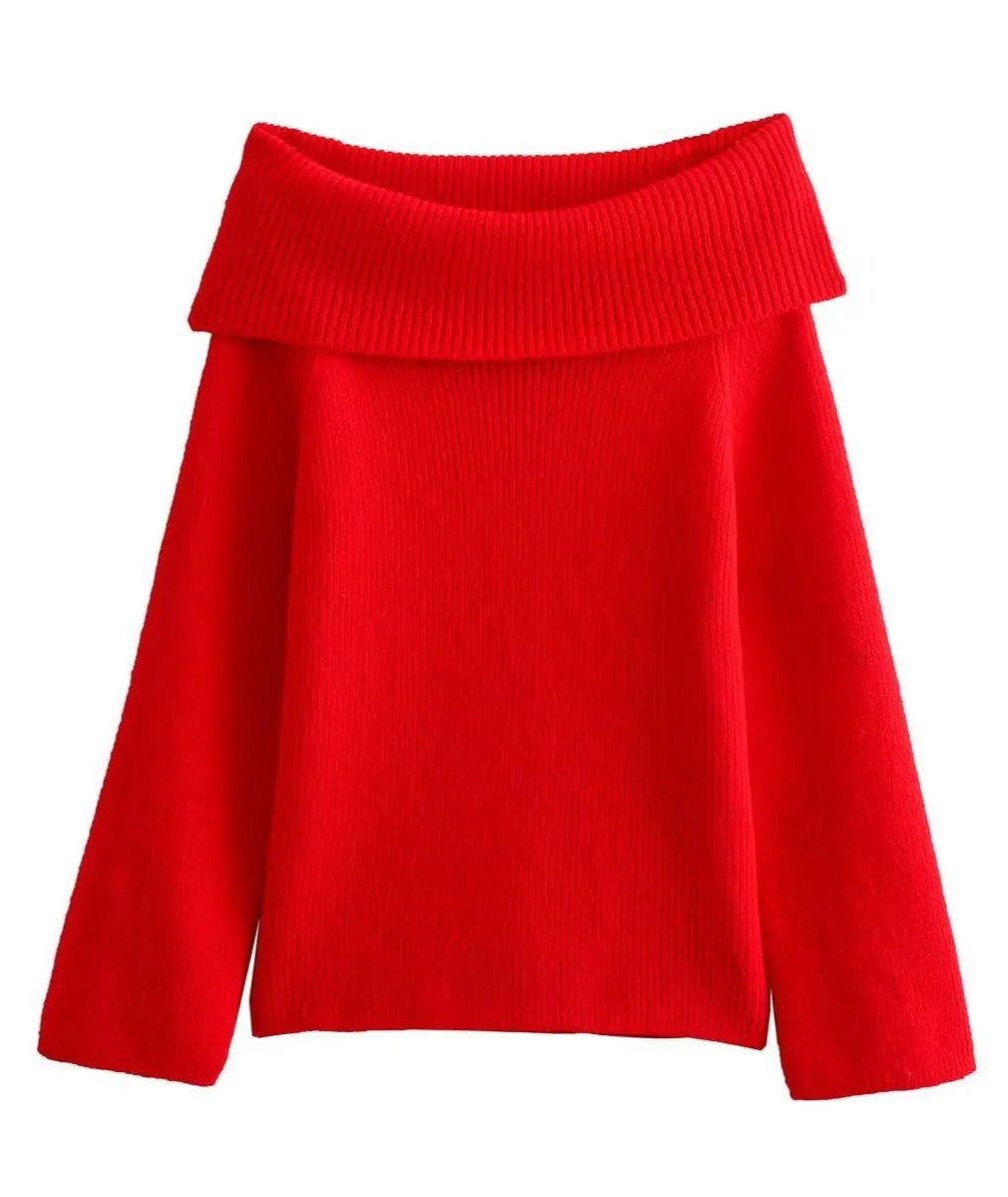 Rosie | Off-Shoulder Jumper S / Red