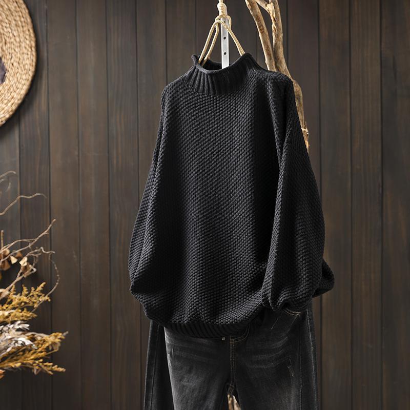 Georgina | Waffle Knit Jumper Black / S Woman