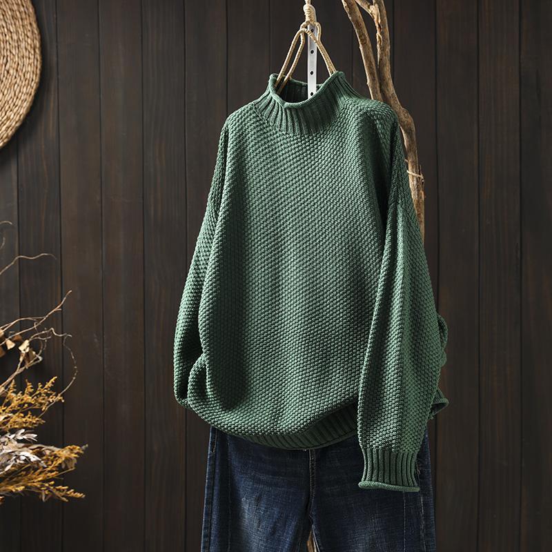 Georgina | Waffle Knit Jumper Green / S Woman