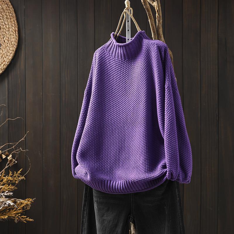 Georgina | Waffle Knit Jumper Purple / S Woman