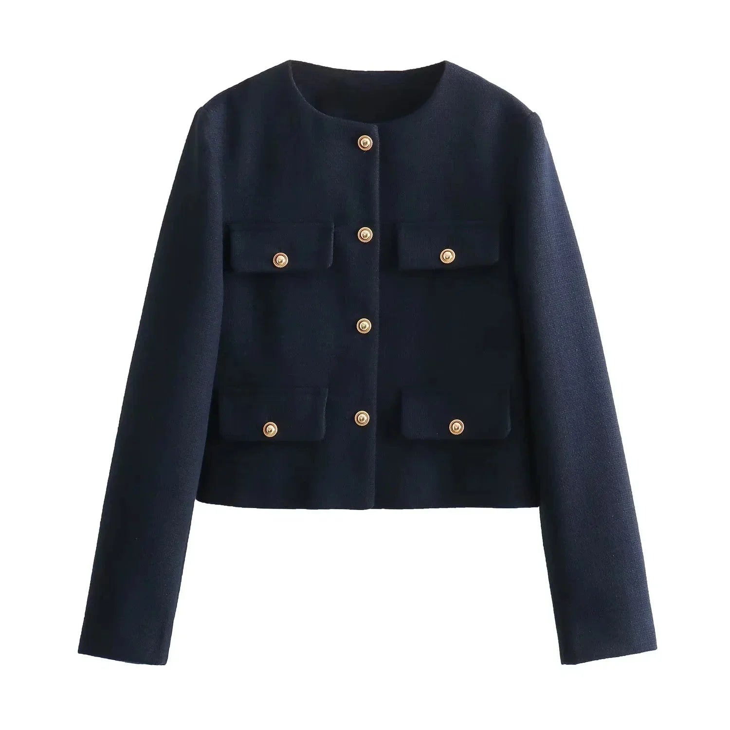 Nona™ | Cropped Trenchcoat Dark Blue / Xs