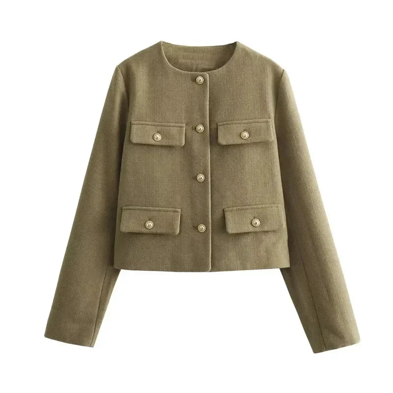 Nona™ | Cropped Trenchcoat Khaki / Xs