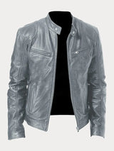 Nathan™ | Casual Leather Jacket Grey / S Coats & Jackets