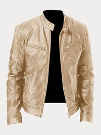 Nathan™ | Casual Leather Jacket Gold / S Coats & Jackets