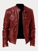 Nathan™ | Casual Leather Jacket Bordeaux / S Coats & Jackets