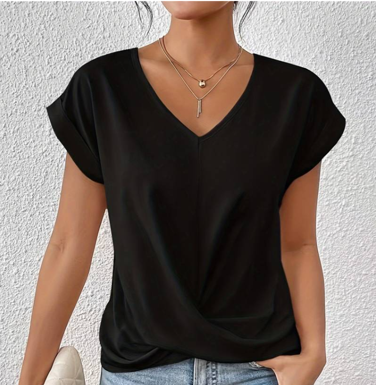 Lucy | The Perfect V-Neck Top Black / S