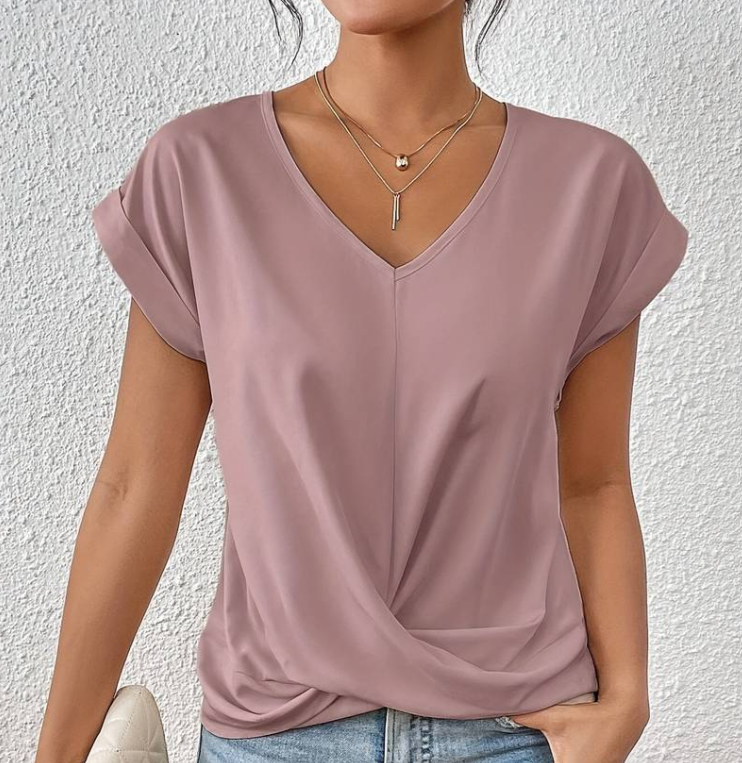 Lucy | The Perfect V-Neck Top Pink / S