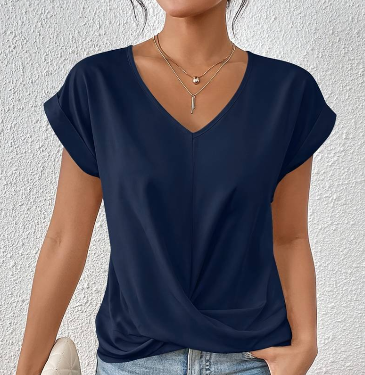 Lucy | The Perfect V-Neck Top Navy / S