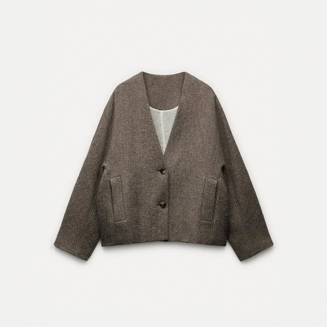 Fiona™ | Stylish Autumn Coat For Women Grey-Brown / S