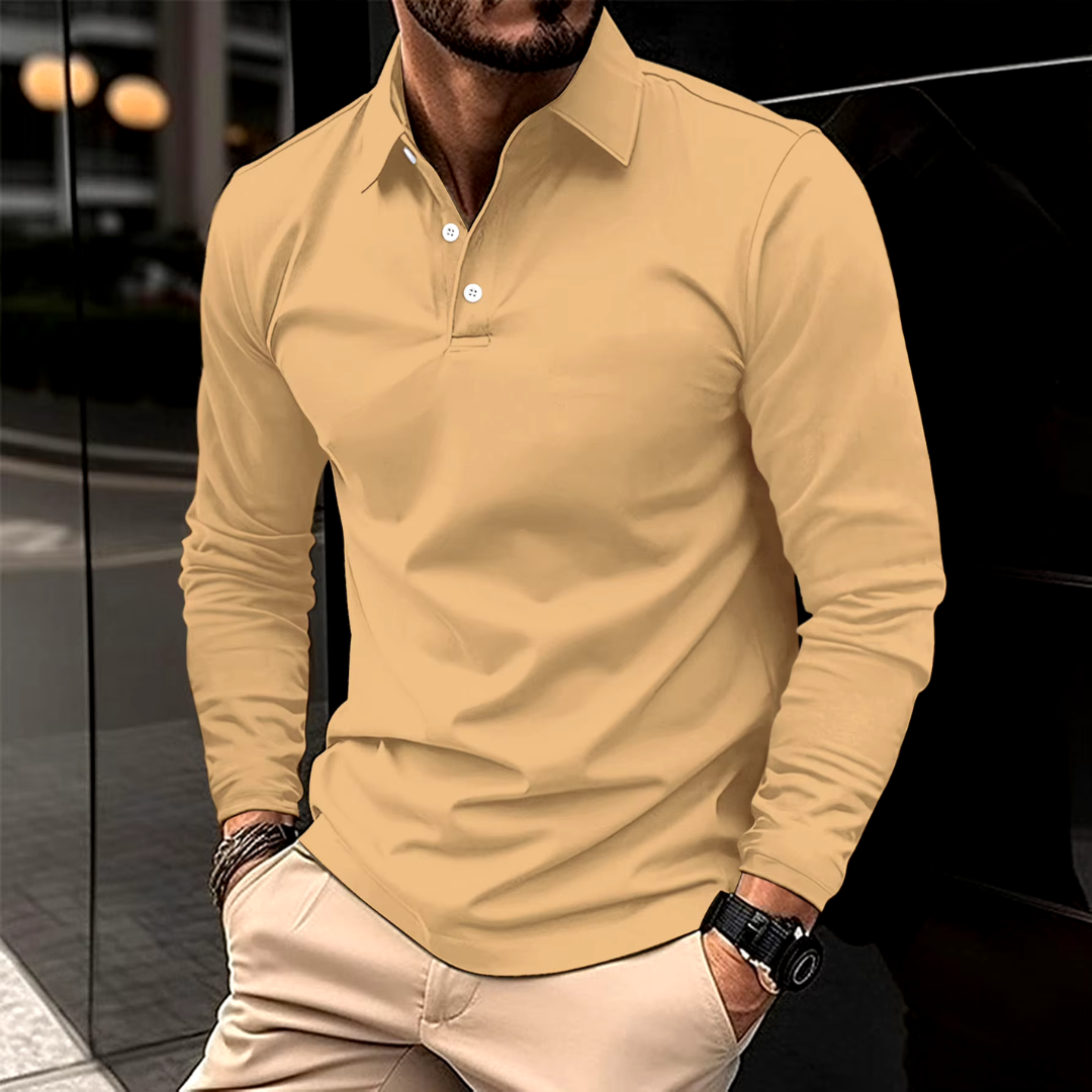 Rupert™ - Casual Long-Sleeve Polo Shirt Khaki / S