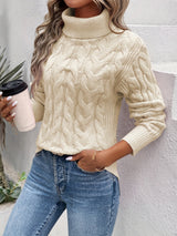 Serena™ | Elegant Knitted Sweater Beige / S Truien & Sweaters