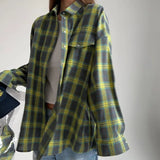 Riley | Oversized Plaid Shirt Green / S