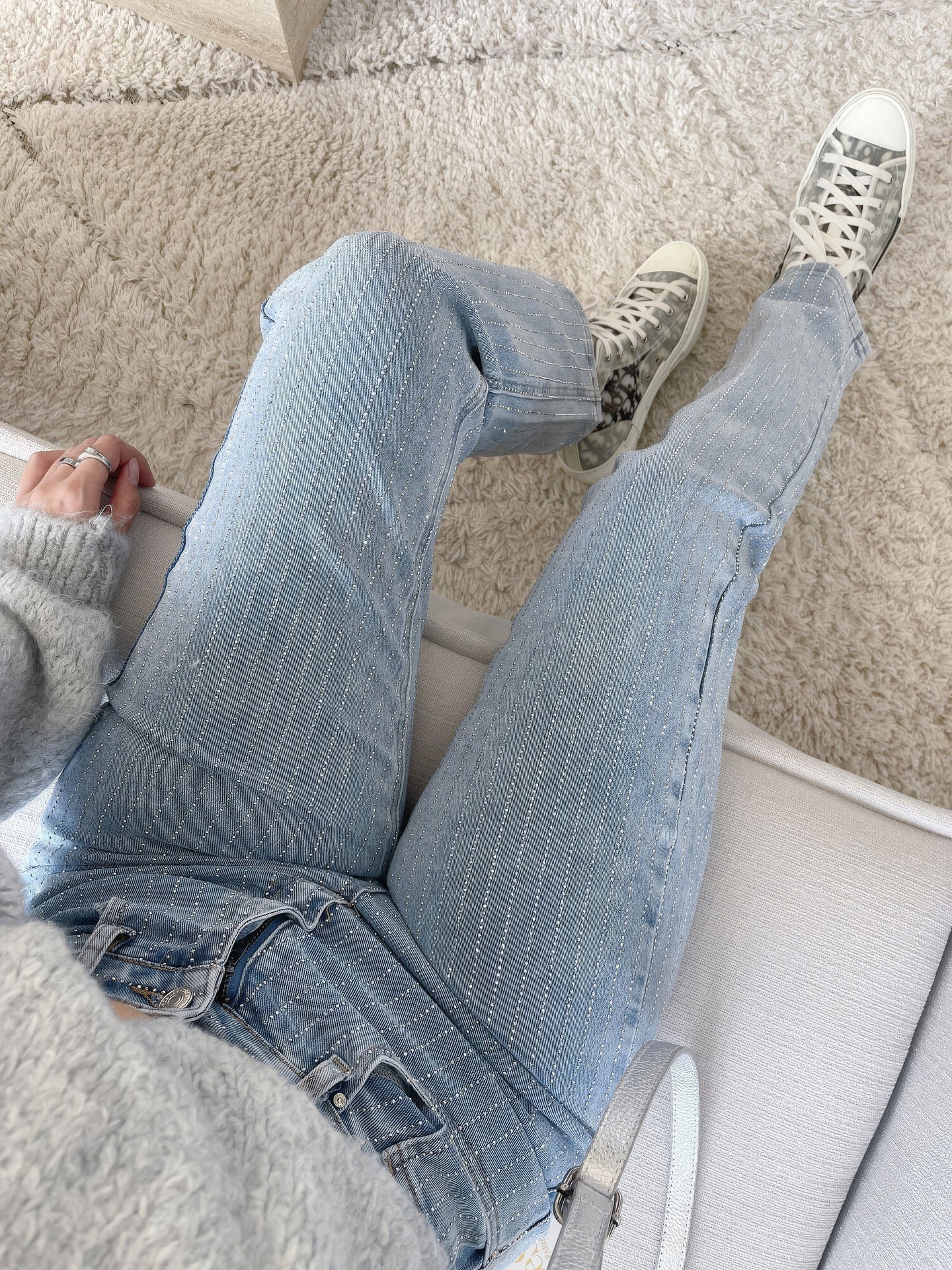 Ashley | Denim Glitter Jeans