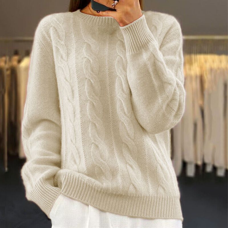 Elsie | Warm Knitted Sweater Beige / S Sweaters