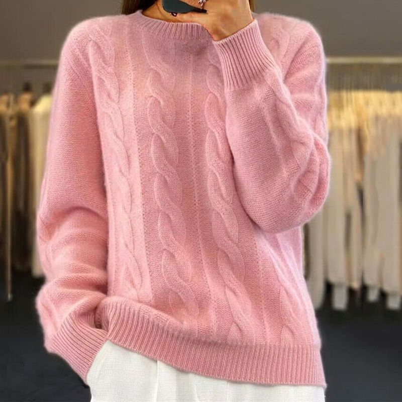 Elsie | Warm Knitted Sweater Pink / S Sweaters