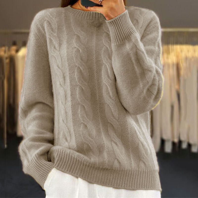 Elsie | Warm Knitted Sweater Khaki / S Sweaters