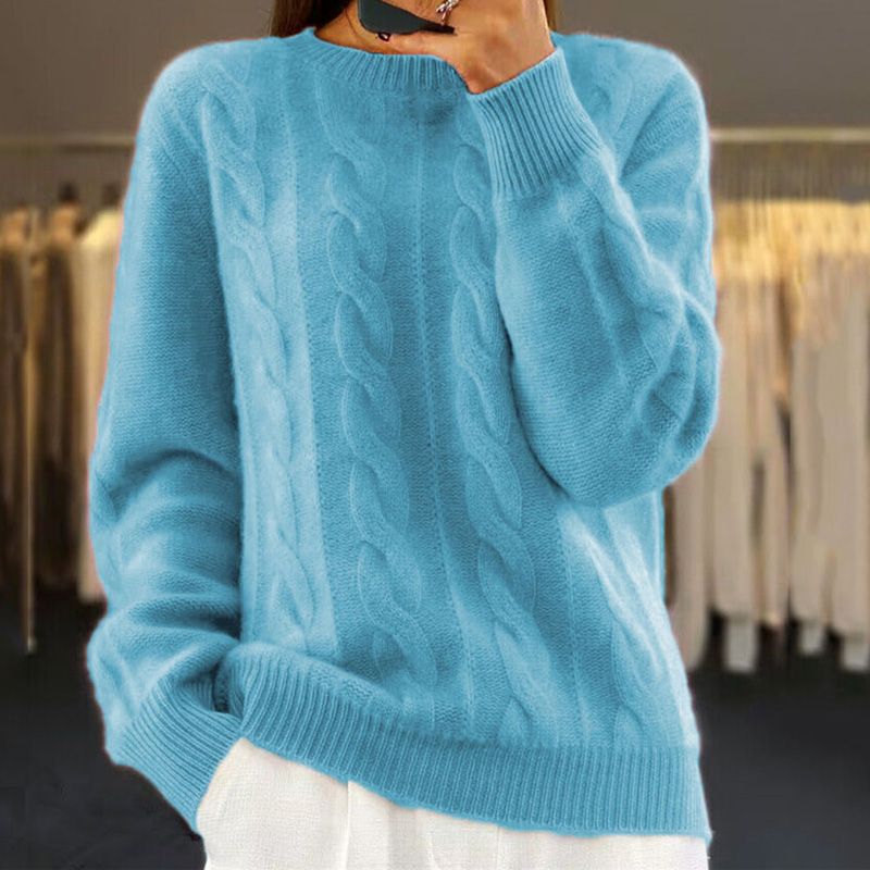 Elsie | Warm Knitted Sweater Blue / S Sweaters