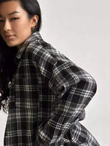 Riley | Oversized Plaid Shirt Black / S