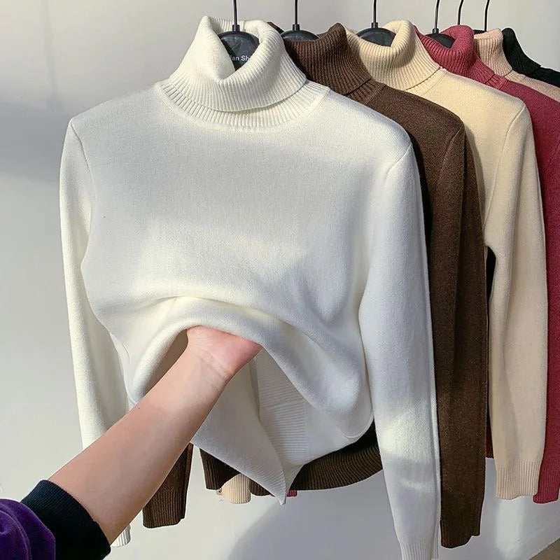 Holly | Turtleneck Sweater With Fleece White / S Sweaters